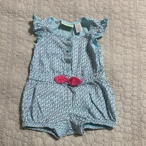 First Impressions Blue and Pink Polka Dot One Piece